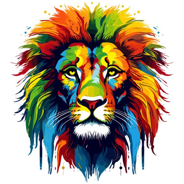 Colorful Lion Head Thumbnail